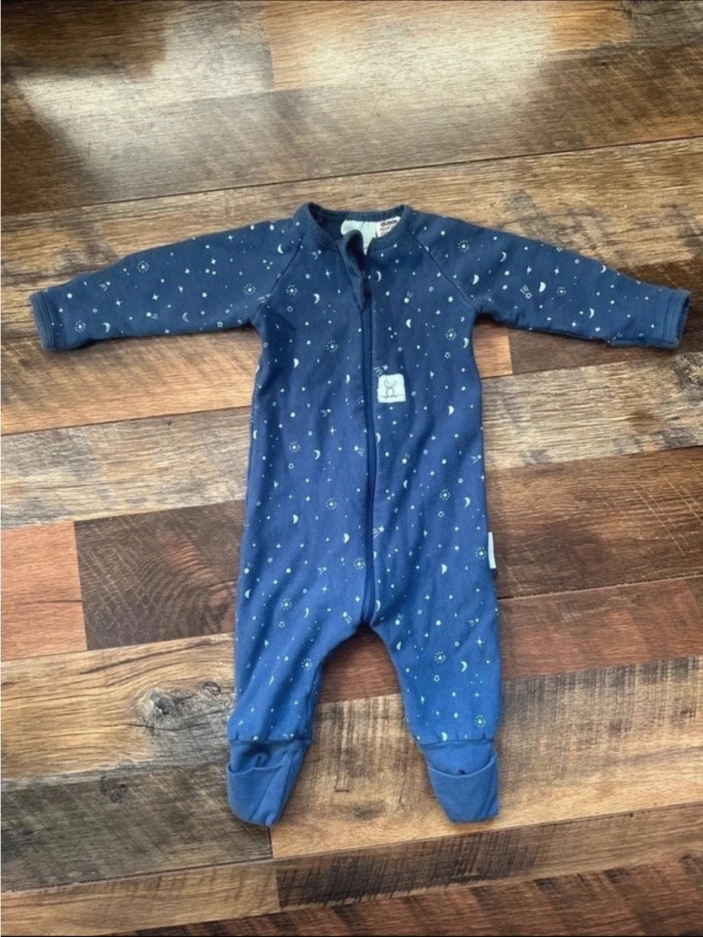 Navy Star & Moon Footed One-Piece Pajamas for Kids Ergopouch Australia 0-3 month